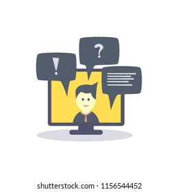 Online education. Online training, vector illustration.