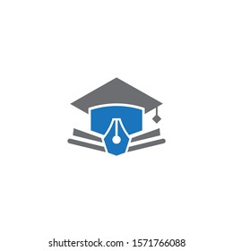 Online Education University Logo Design Blue Stock Vector (Royalty Free ...