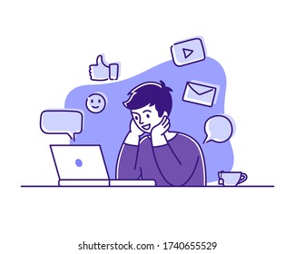 Ilustración del concepto del vector de educación en línea