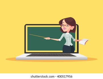 Online education. Vector flat illustration