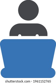 online education vector glyph colour icon