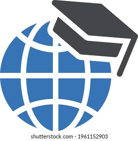 icono de color de glifo vectorial de educación en línea