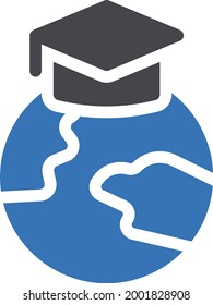 online education vector glyph colour icon