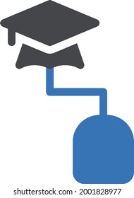 online education vector glyph colour icon