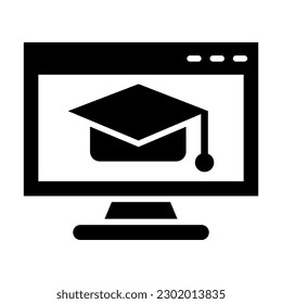Online Education Vector Glyph Icon Design