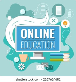 Online education vector graphic design