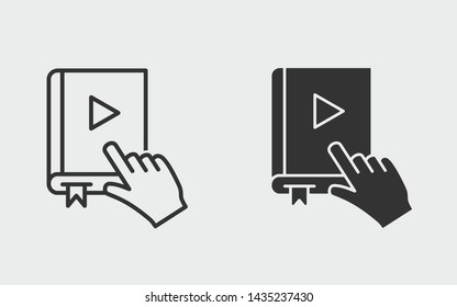 Online education vector icon. Black illustration isolated on white. Simple pictogram for graphic and web design.