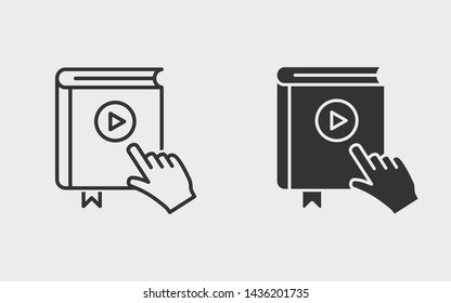 Online education vector icon. Black illustration isolated on white. Simple pictogram for graphic and web design.
