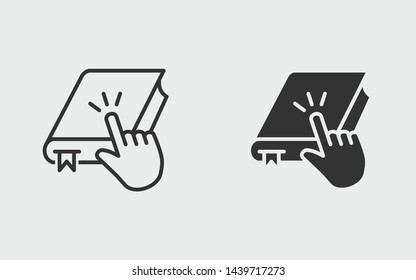 Online education vector icon. Black illustration isolated on white. Simple pictogram for graphic and web design.