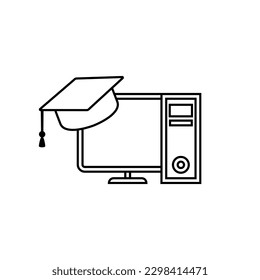 Online education vector icon, online courses illustration sign. webinar symbol or logo.