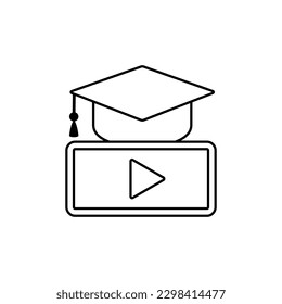 Online education vector icon, online courses illustration sign. webinar symbol or logo.