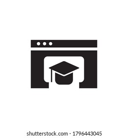 online education vector icon logo design