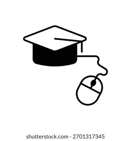 Icono de Vector de Educación en línea ilustración de stock
