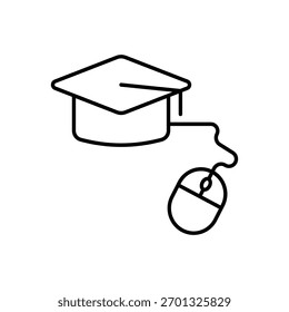 Icono de Vector de Educación en línea ilustración de stock