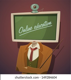 Online education. Vector illustration.