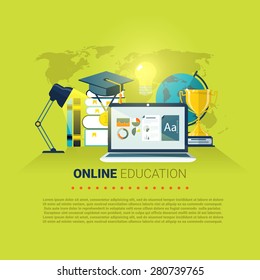 Online education vector illustration