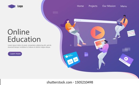 Online Education Vector Illustration Concept, Suitable for web landing page, ui, mobile app, editorial design, flyer, banner, and other related occasion