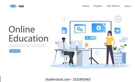Online Education Vector Illustration Concept, Suitable for web landing page, ui, mobile app, editorial design, flyer, banner, and other related occasion