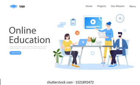 Online Education Vector Illustration Concept, Suitable for web landing page, ui, mobile app, editorial design, flyer, banner, and other related occasion