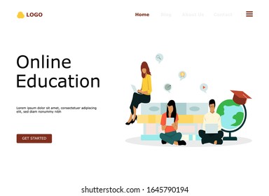 Online Education Vector Illustration Concept, Suitable for web landing page, ui, mobile app, editorial design, flyer, banner, and other related occasion