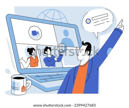Online education vector illustration. Digital platforms for education facilitate seamless communication between students and teachers, promoting collaborative learning The virtual classroom creates