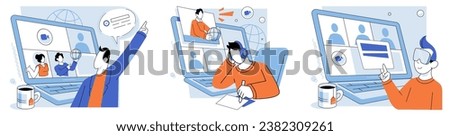 Online education vector illustration. Virtual seminars provide opportunities for interactive learning and knowledge sharing among participants Online education platforms offer virtual lectures
