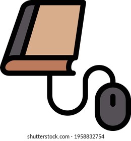 online education vector line colour icon