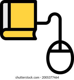 online education vector line colour icon