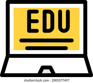online education vector line colour icon