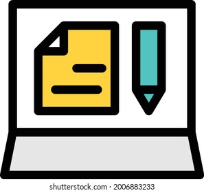 online education vector line colour icon