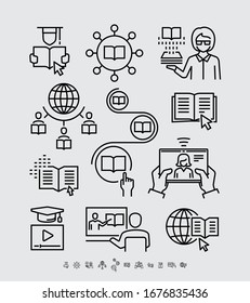 Online Education Vector Line Icons