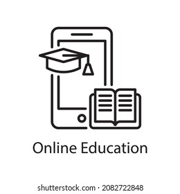 Online Education vector outline Icon Design illustration. Web And Mobile Application Symbol on White background EPS 10 File