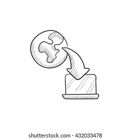 Online education vector sketch icon isolated on background. Hand drawn Online education icon. Online education sketch icon for infographic, website or app.