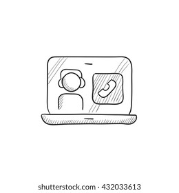 Online education vector sketch icon isolated on background. Hand drawn Online education icon. Online education sketch icon for infographic, website or app.