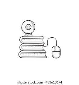 Online education vector sketch icon isolated on background. Hand drawn Online education icon. Online education sketch icon for infographic, website or app.
