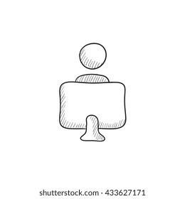 Online education vector sketch icon isolated on background. Hand drawn Online education icon. Online education sketch icon for infographic, website or app.