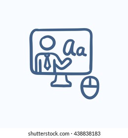 Online education vector sketch icon isolated on background. Hand drawn Online education icon. Online education sketch icon for infographic, website or app.