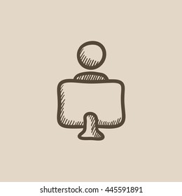 Online education vector sketch icon isolated on background. Hand drawn Online education icon. Online education sketch icon for infographic, website or app.