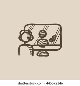 Online education vector sketch icon isolated on background. Hand drawn Online education icon. Online education sketch icon for infographic, website or app.