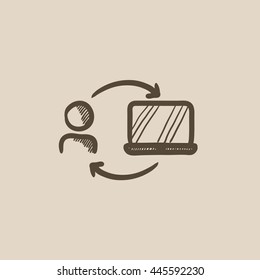 Online education vector sketch icon isolated on background. Hand drawn Online education icon. Online education sketch icon for infographic, website or app.