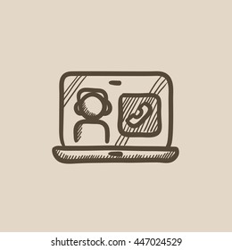 Online education vector sketch icon isolated on background. Hand drawn Online education icon. Online education sketch icon for infographic, website or app.