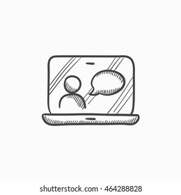 Online education vector sketch icon isolated on background. Hand drawn Online education icon. Online education sketch icon for infographic, website or app.