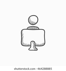 Online education vector sketch icon isolated on background. Hand drawn Online education icon. Online education sketch icon for infographic, website or app.