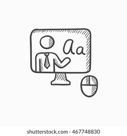 Online education vector sketch icon isolated on background. Hand drawn Online education icon. Online education sketch icon for infographic, website or app.