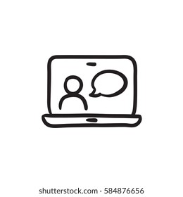 Online education vector sketch icon isolated on background. Hand drawn Online education icon. Online education sketch icon for infographic, website or app.