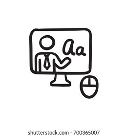 Online education vector sketch icon isolated on background. Hand drawn Online education icon. Online education sketch icon for infographic, website or app.