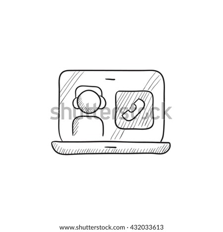 Online education vector sketch icon isolated on background. Hand drawn Online education icon. Online education sketch icon for infographic, website or app.