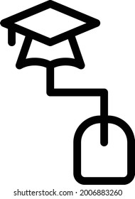 online education vector thin line icon