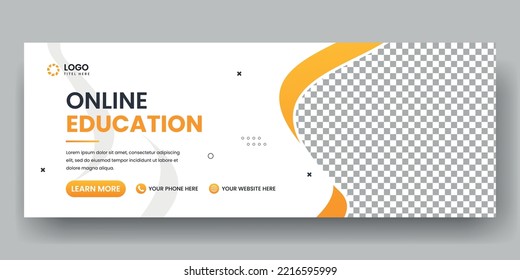 Online Education web header template and School admission social media timeline cover banner design