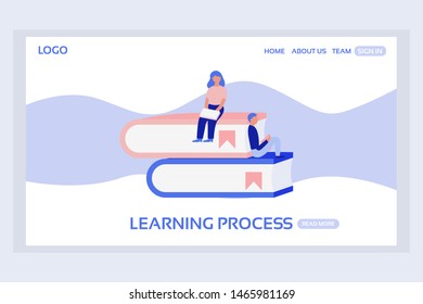 Online education web page concepts. Web page design templates of learning process. Modern vector illustration designs for website development.